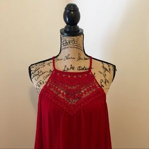 • • Women’s Red Lace Tank • •